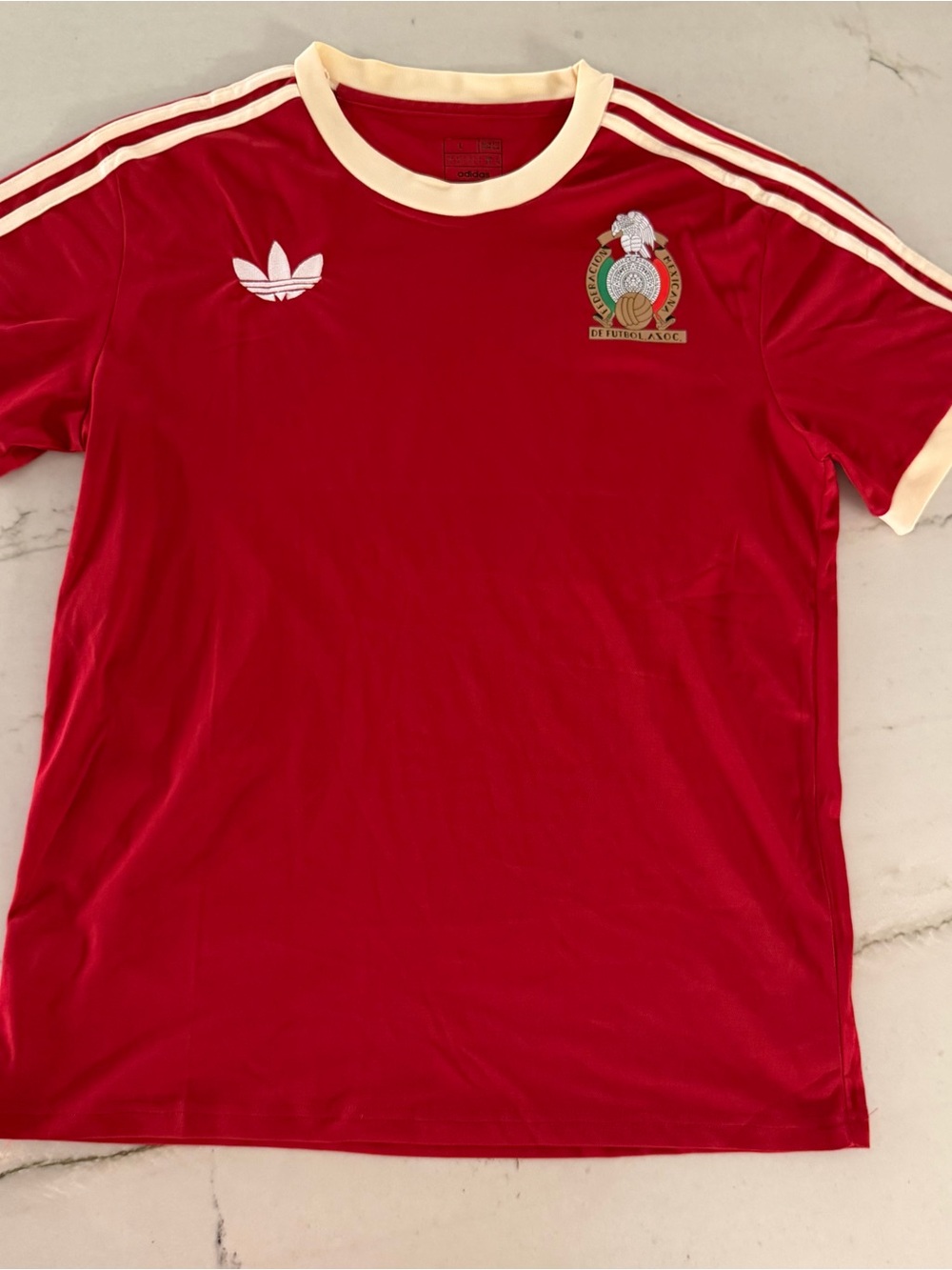 Mexico Jersey 1986 World Cup Throwback Jersey Adidas Mens Slim Large Red